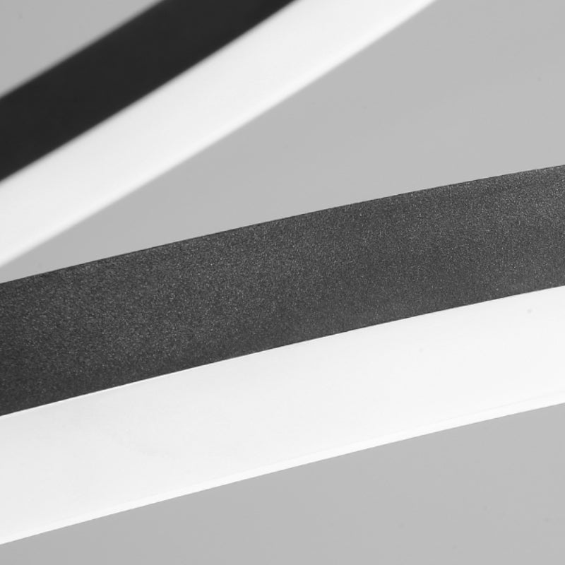 Moderne schwarze Kronleuchter-Deckenleuchte aus Metall