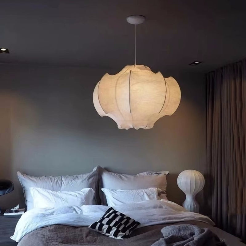 Vintage Seiden-Pendelleuchten für Esszimmer, Kronleuchter