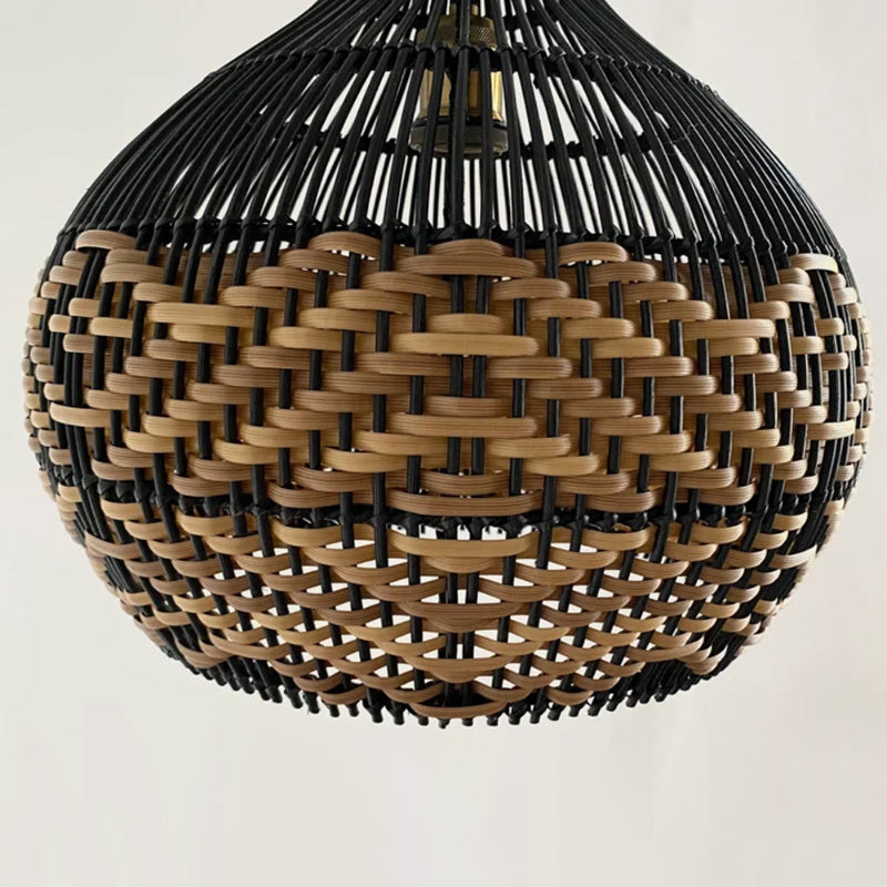 Strand-Rattan-Pendelleuchte für Kücheninsel