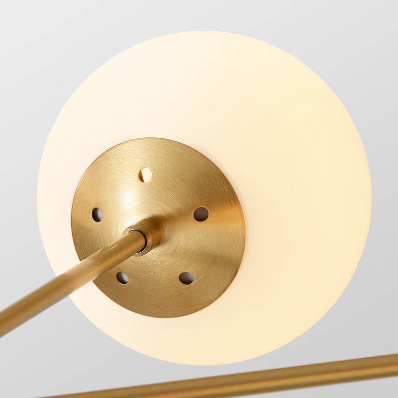 6-flammiger Sputnik-Kronleuchter, goldene molekulare Deckenleuchte aus Messing