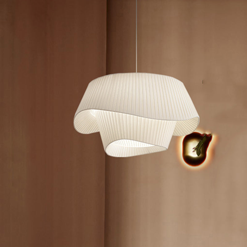 Milchweißer Kronleuchter aus Seidensatin, LED-Schlafzimmerdekoration, Heim-Pendelleuchten