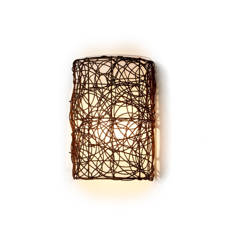 Rattan-Wandleuchte, Korbwand-Hängelampen, Boho-Wandleuchte