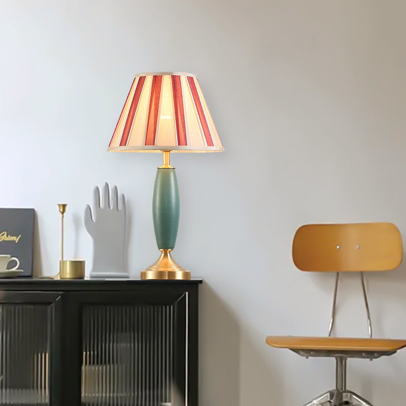 Messing Tischlampe Keramik Schreibtisch Lampenschirm Retro Stehlampe