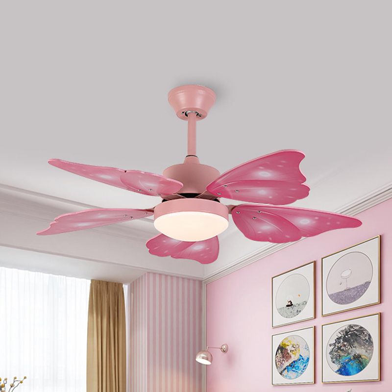 LED-Acryl-Deckenventilatoren für Kinder, Rosa/Blau, 5 Schmetterlingsflügel, Schlafzimmer, 106,7 cm breit