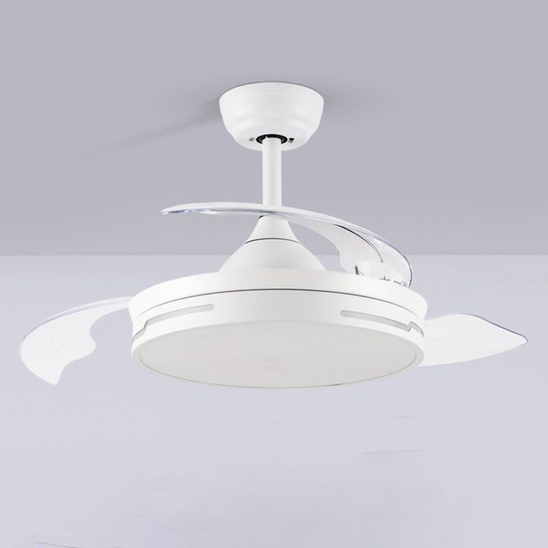 LED-Deckenventilatorleuchte „Drum“ für den Innenbereich in Schwarz/Weiß