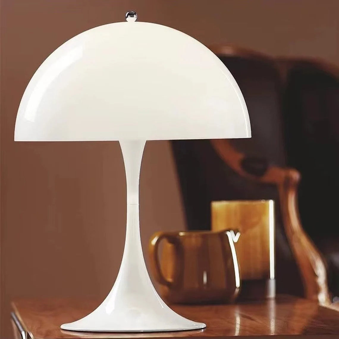 Nordische weiße Pilz-Tischlampe