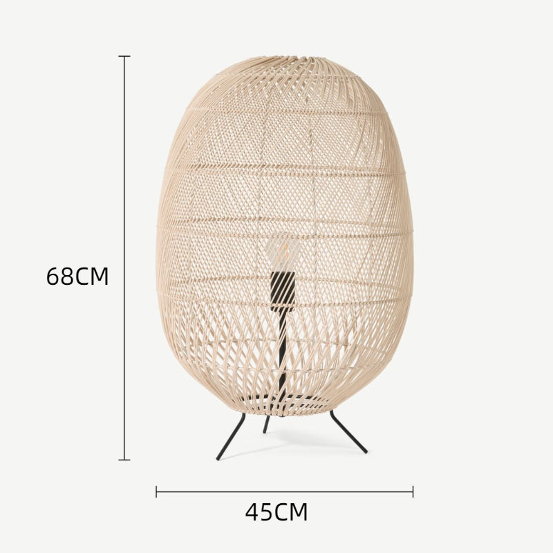 Natürliche Rattan-Midi-Stehlampe für das Wohnzimmer