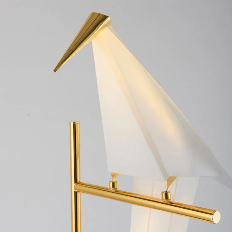 Goldene Vogel-Metall-Wohndekor-Stehlampe