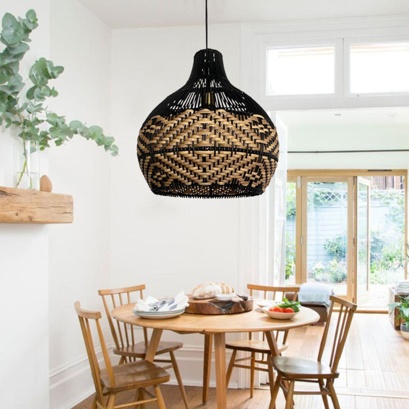 Strand-Rattan-Pendelleuchte für Kücheninsel