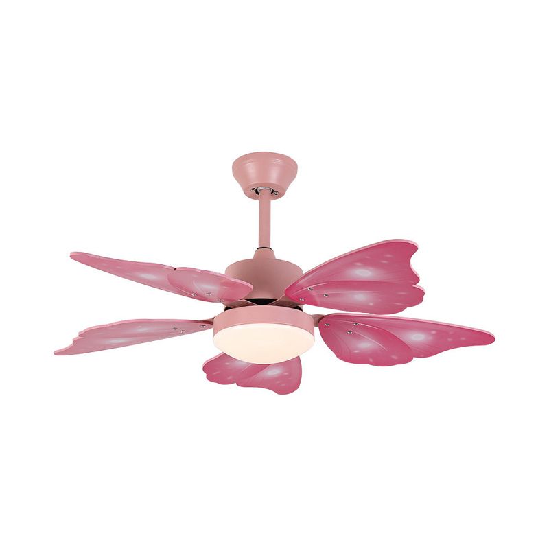 LED-Acryl-Deckenventilatoren für Kinder, Rosa/Blau, 5 Schmetterlingsflügel, Schlafzimmer, 106,7 cm breit
