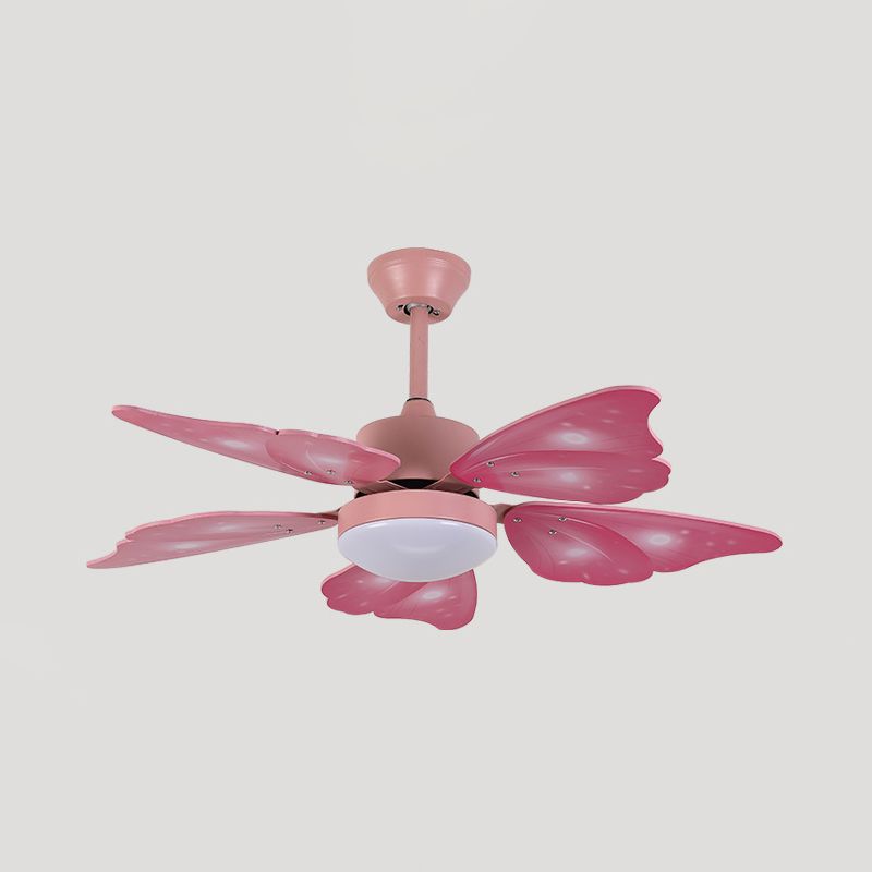 LED-Acryl-Deckenventilatoren für Kinder, Rosa/Blau, 5 Schmetterlingsflügel, Schlafzimmer, 106,7 cm breit