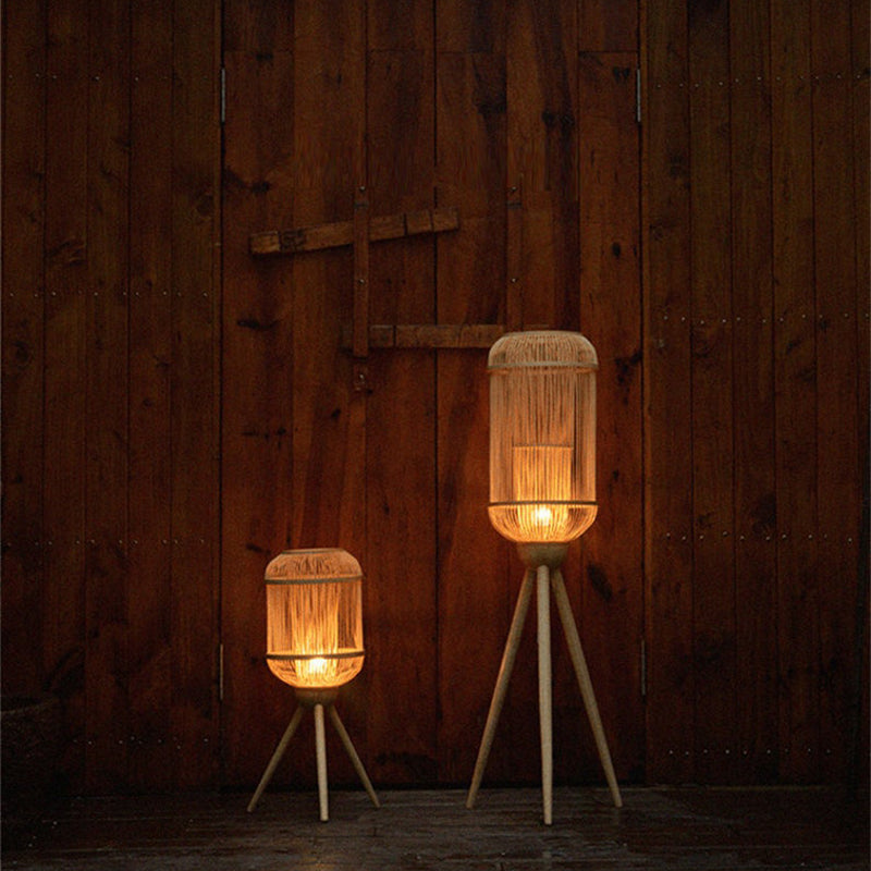 Handgefertigte Bambus-Stehlampe