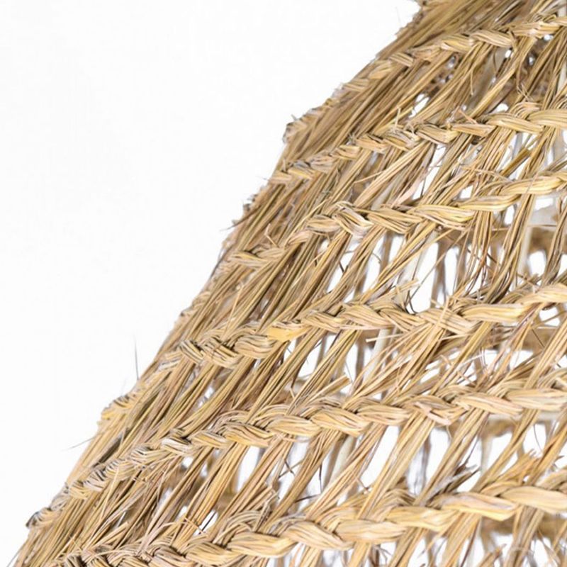 Moderne kegelförmige Pendelleuchte aus Rattan