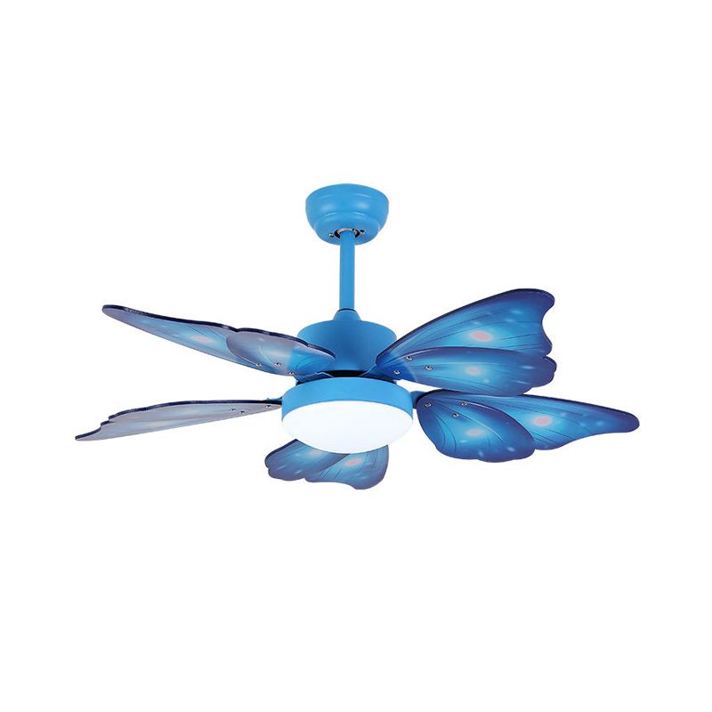 LED-Acryl-Deckenventilatoren für Kinder, Rosa/Blau, 5 Schmetterlingsflügel, Schlafzimmer, 106,7 cm breit