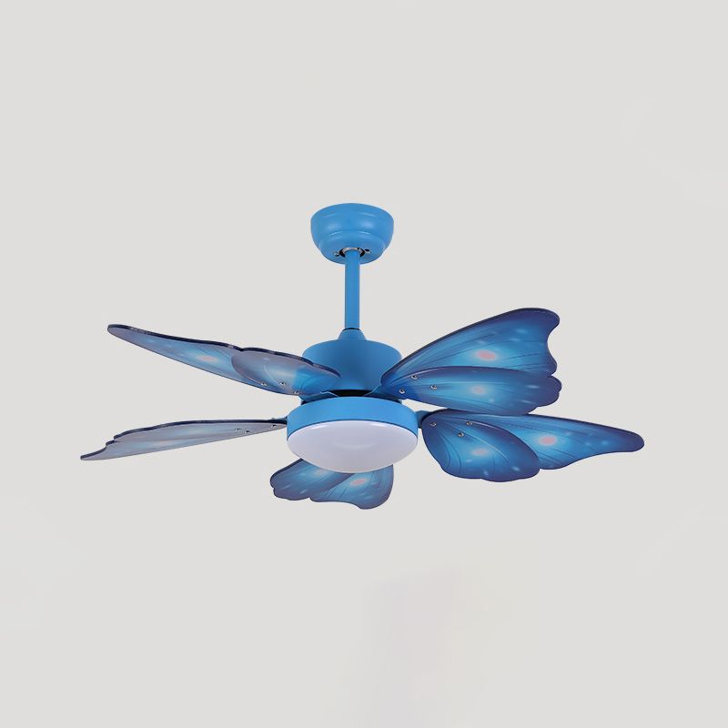 LED-Acryl-Deckenventilatoren für Kinder, Rosa/Blau, 5 Schmetterlingsflügel, Schlafzimmer, 106,7 cm breit