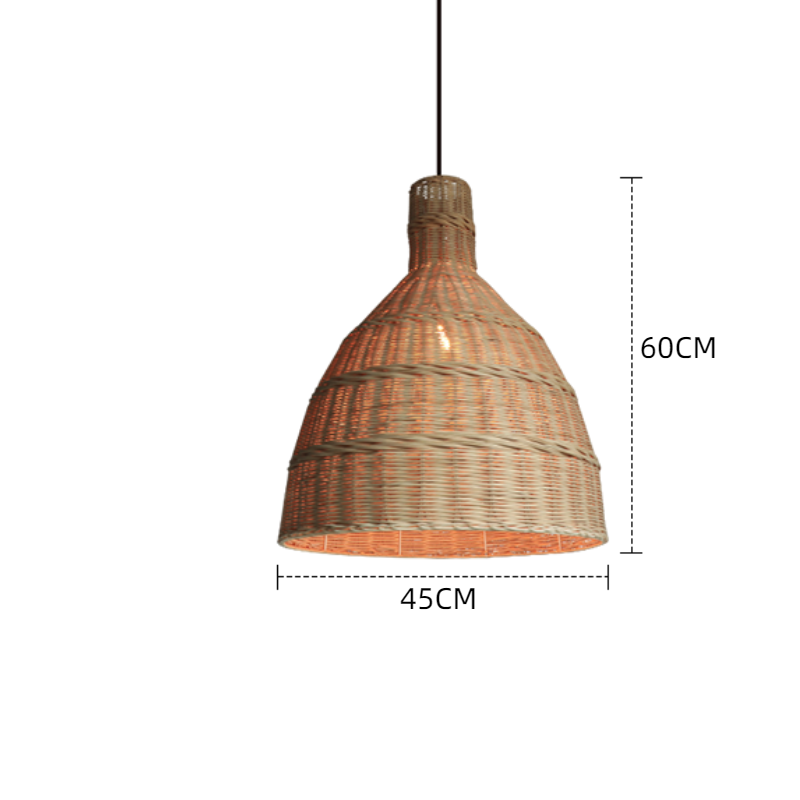Pendelleuchte aus geflochtenem Rattan für die Kücheninsel