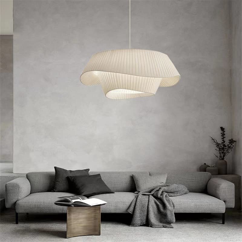 Milchweißer Kronleuchter aus Seidensatin, LED-Schlafzimmerdekoration, Heim-Pendelleuchten