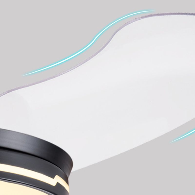 LED-Deckenventilatorleuchte „Drum“ für den Innenbereich in Schwarz/Weiß