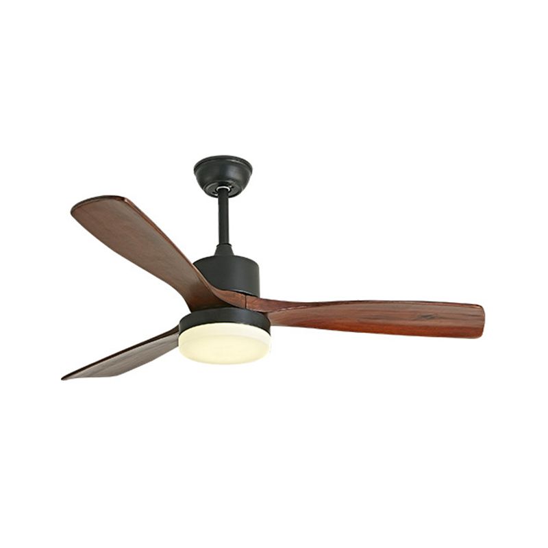 Zeitgenössische Deckenventilator-Leuchte, LED-Deckenleuchte aus Holz, 42''