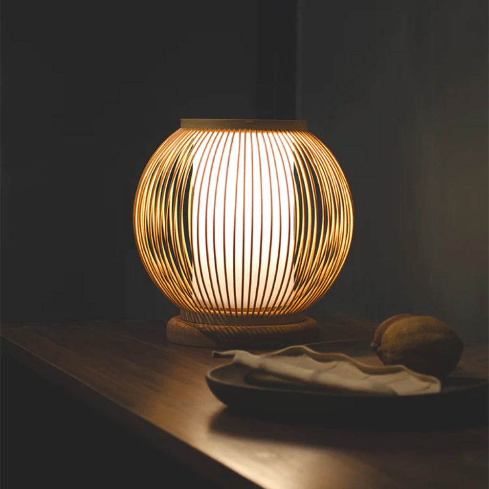 Bambus-Weberei-Globus-Tischlampe mit 1 Licht