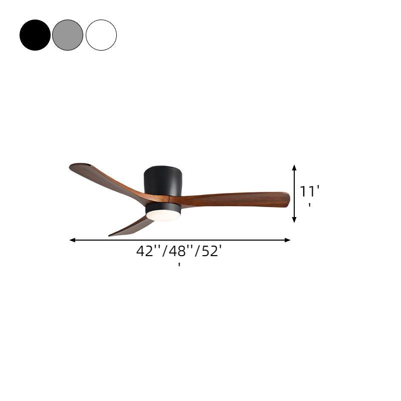 Zeitgenössische Deckenventilatorleuchte aus Holz mit LED-Deckeneinbau